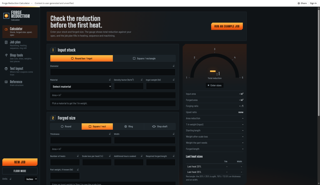 BilletWise main screen